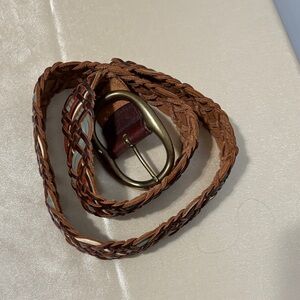Braided Brown Leather Belt